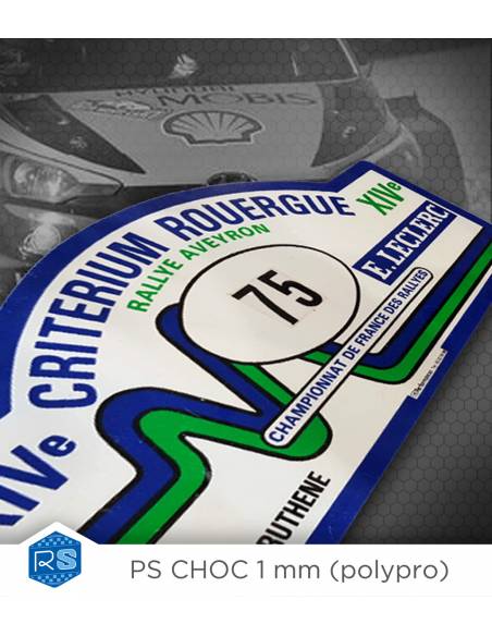 Plaque de rallye personnalisée spéciale course - Road-Shop